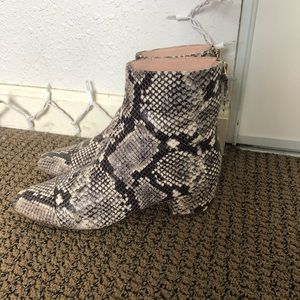 Brand new faux snakeskin J.Crew booties!